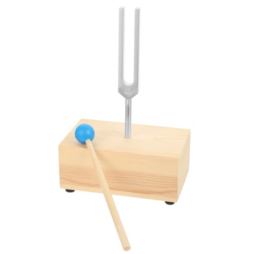 Toddmomy 1Set Meditation Tuning Fork with Aluminum Alloy Fork and Wooden Hammer Educational Experiment Instrument for Sound Healing and Relaxation Convenient Design for Teaching