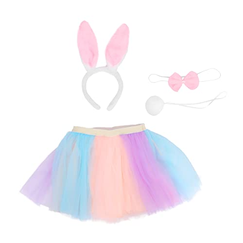 LIFKOME 1 Juego traje de conejo disfraz bunny costume falda de tul para niñas disfraz de pascua para cosplay de las niñas de pascua falda para niñas falda de fiesta para niñas