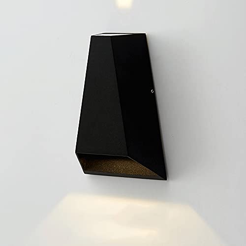 Genérico Apliques de pared, Lámpara de pared al aire libre impermeable simple moderna, pasillo patio nórdico lujo ligero 6W Fuente luz LED aluminio fundido a presión Apliques del cuerpo Foco
