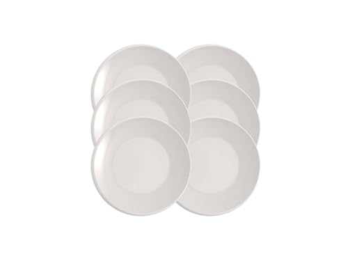 Villeroy & Boch - NewMoon 6x Speiseteller, 27 cm, Premium Porzellan, weiß