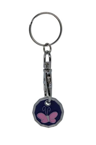 12pk Shopping Trolley Token Key Ring, 12pk Butterfly - Image 2