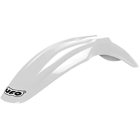 UFO Plastic Universal Supermoto Front Fender - Design 1 - White , Color: White Cover