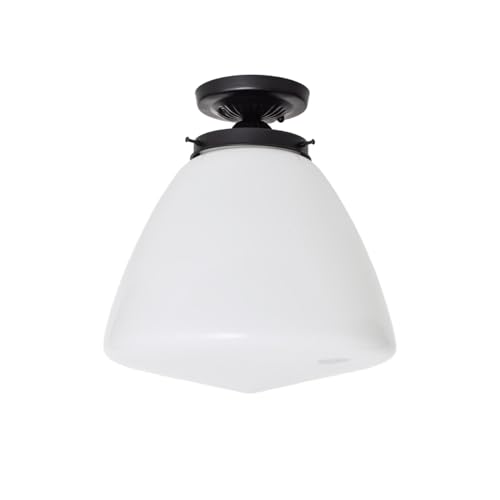 Plafonnier School Globe Large Moonlight luminaire vintage suspension verre opalin