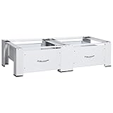 vidaXL Pedestal Doble de la Lavadora y la Secadora con Cajones Soporte Mueble Base Estándar...