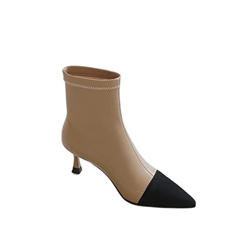 Bottines à talons hauts pointues en patchwork de taille 2,5 UK pour femme