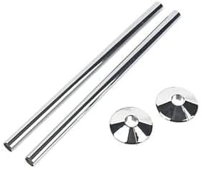 Radiator Pipe Sleeve Covers and Pipe Collars in Chrome Effect 15mm x 200mm (2 x 2 Pack)