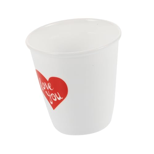 FONDOTIN Taza De Cerámica Sin Asa De Taza Reutilizable De San Valentín Con Forma De Corazón Como Para Parejas y Bodas Vaso Cerámico Para Uso Diario