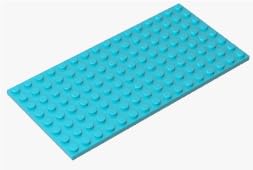 92438 Foundation Plate Plate 8x16 5Pieces GDS-529 Compatible with Lego Building Blocks Color:Medium Azure — image 1