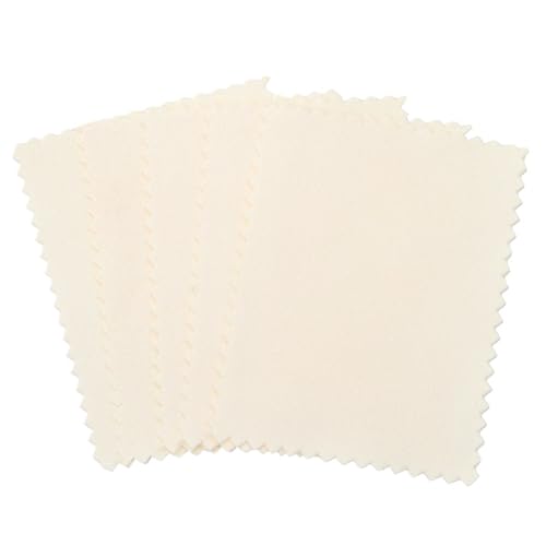 XPJYUA Limpia Plata 20 Piezas paño for pulir Plata, paño de Limpieza y Pulido de Plata, paño de Limpieza Suave for Herramienta de joyería de Oro y Plata(Color:Cream Yellow(6x8cm))