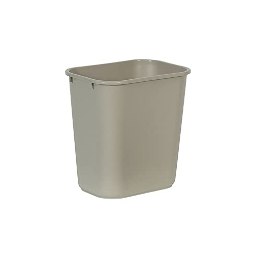 Rubbermaid Soft Wastebasket, 7 Gallon, Beige, Plastic