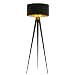 Lampada Da Terra Treppiede Nero E Oro - Stile Scandinavo/Industriale, Interruttore A Pedale, Altezza 153 Cm, Per Soggiorno E Camera