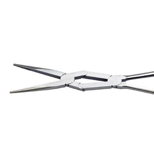 Ptilsery 13Inch Two Pivots Pliers Industrial Precise Pointed Nose Long Reach Compound Action Pliers Straight Needle Plier thumb #3