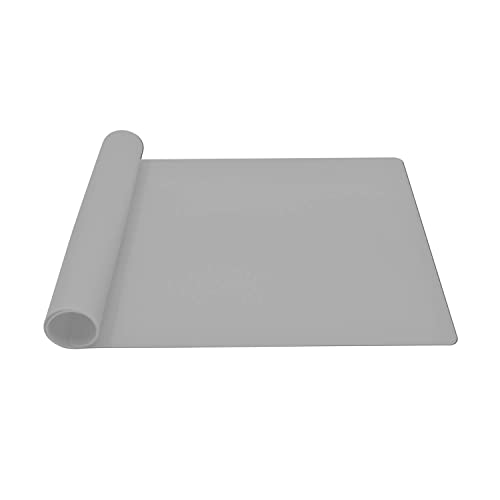 Panzexin Silicone Placemats, Food-Grade Non-Slip Waterproof, Dining, Stain Resistant, Countertop Protector, Kitchen Counter Mat, Heat Resistant, Baking Mat Dishwasher Safe (23.6"×15.7"-1Pack, Gray) #TOP1