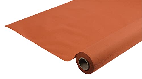 Pro Nappe - Réf R581543I - Nappe jetable en rouleau de 15 M de long X 1,20 M de large - Couleur orange - Intissée Airlaid, matière effet textile avec un tombé parfait, proche du tissu