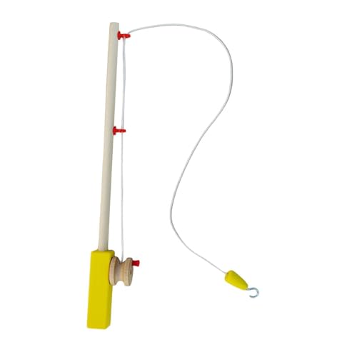 lopituwe Jeu de pêche en Bois pour garçons et Filles, Jouets éducatifs Amusants et durables pour Les Aventures de Jeu, Canne à pêche pour Enfants avec Crochet en Bois Massif