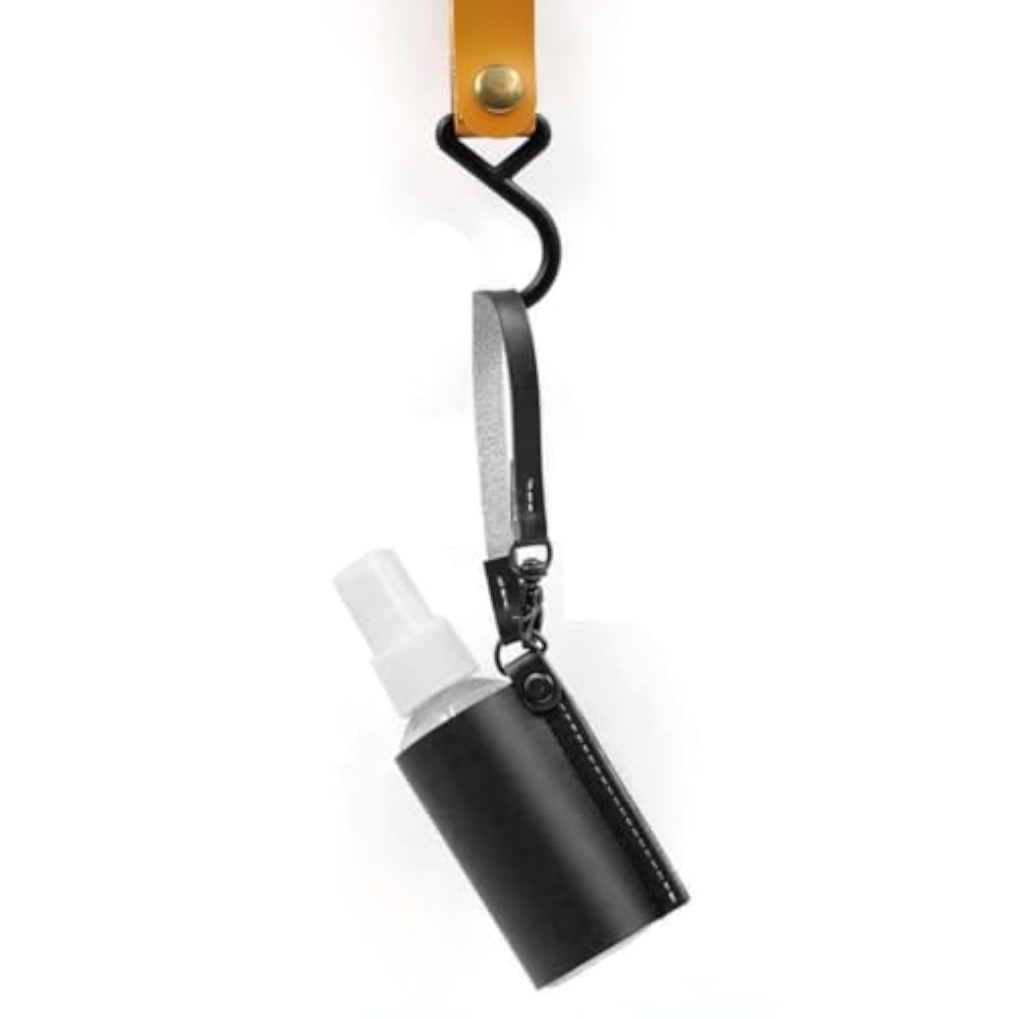 Empty Bottle with PU Leather Sleeve Holder for Lotion, Black