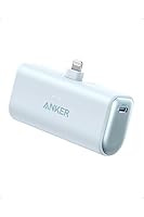 Anker Nano Power Bank (12W, Built-In Lightning Connector) (モバイルバッテリー 5000mAh 小型コンパクト)【MFi認証済/PowerIQ搭載/ライトニング端子一体型】 iPhone 14 / 13 / 12 シリーズ (ブルー)