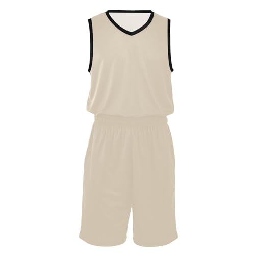 Short de basket-ball et jersey Papayawhip Jaune ensemble de sport respirant pour été