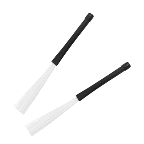 Levemolo Drum Brush Set 2 Nylon Brush Drum Sticks Wire Brush Drumsticks for Snare Drums Accessories