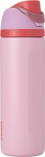 Owala FreeSip - Stainless Steel - 24-oz. - Pink (Angle Food Cake) (Amazon) | Acero inoxidable con aislamiento | Tapa antiderrames | Sin BPA, sin plomo y sin ftalatos | Boquilla 2 en 1
