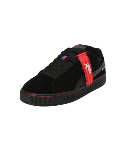 Puma Tenis unisex BMW MMS Suede XL para adultos, Negro-rojo pop, 12.5 Women/11 Men