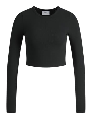 JACK & JONES Damen Jjxx Jxfeline Ls Rib Tee Noos T Shirt, Schwarz, S EU