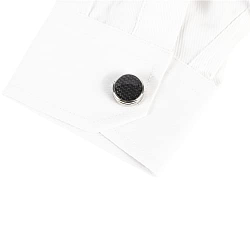 Image of 8Pcs Button Covers for Mens Shirts, Tuxedo Fake Studs | Fits regular dress shirts, button cover cufflinks, brass metal, sleek polished finish, secure clip on, groomsmen accessories