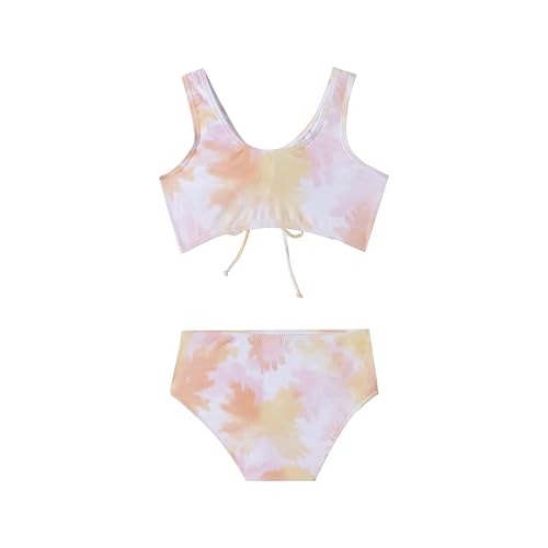 LIZENS Girls' Swimwear Two Piece Tie dye Pattern Beach Bathing Suit for Girls Toddler Cute Kids Swimsuit2