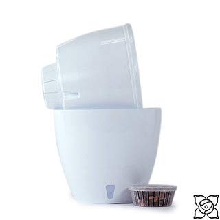 Santino, Self Watering Planter Deco 8.8 Inch, White, Indoor Decorative Flower Pot With Drainage Cartridge And Water Level Indicator #TOP4