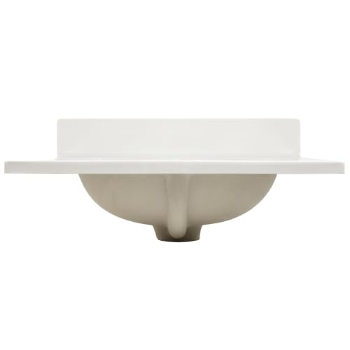 Image of Design House Cultured Marble Vanity Top, 25 in W x 22 in D, Integrated 4 in Centerset Oval Sink & Backsplash, Ivory Swirl, 586313