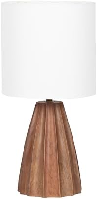 Kate and Laurel Ciji Modern Mango Wood Bedside Table Lamp, 8 x 8 ...