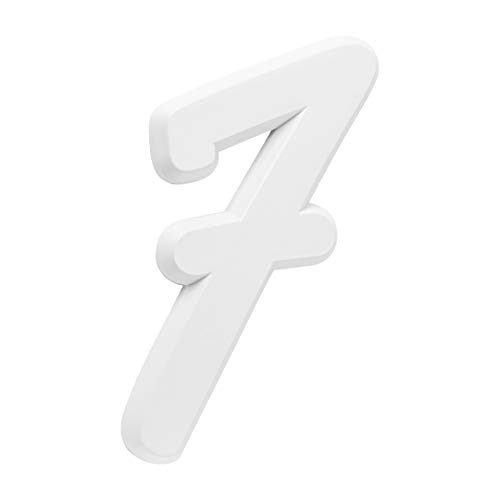 MetalCromo Número Residencial Para Casa 7 Branco 3D 22cm