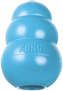 KONG - Puppy Toy Natural Teething Rubber - Fun to Chew, Chase and Fetch - For Medium Puppies - Blue