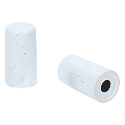 Image of Indian Handcrafted Ceramic Salt and Pepper Shaker /Dispenser Set with Perfect Pour Holes for Kitchen Dining Table Picnic Office Restaurant Hotel (Set of 2) White Mat