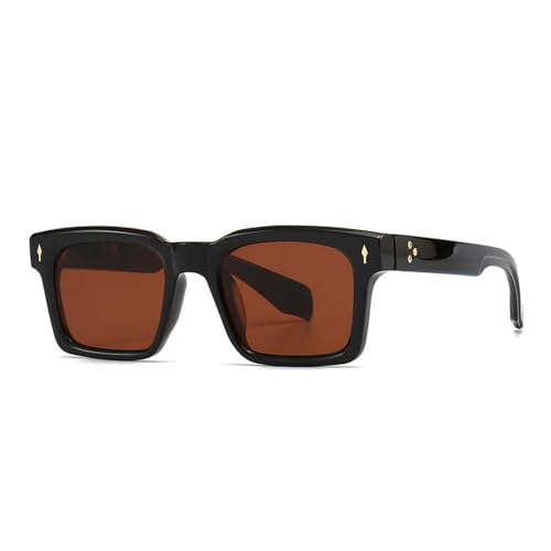 Gris femmes lunettes de soleil carrées vintage contre l'éblouissement avec rivets