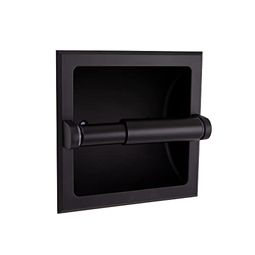 Image of Millbridge Recessed Toilet Paper Holder for Bathroom, Matte Black, Space-Saving and Easy to Install - Design House, 544554