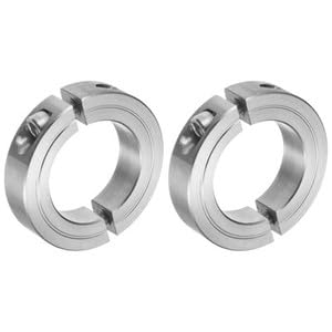 #US 2pcs Double Split Shaft Collar 1-1/2 ID Clamping Collar 2-3/8 OD Stainless Steel