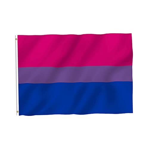 Polyester Rainbow Flag large LGBT Pride Flag Outdoor Banner LGBT BI Bisexual Pride Flag of Bisexuality for Decoration 90 * 150cm Bi-Pride Flag, Bisexual Pride Flag, double cousue bisexuelle