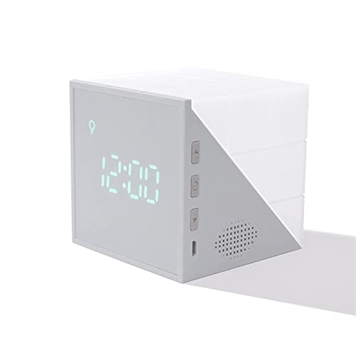 Reloj despertador digital inteligente para evitar luz molesta con sensor acústico cubo USB