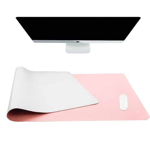 Sous-main double face de qualité supérieure avec coutures robustes, rose et argent 60x40