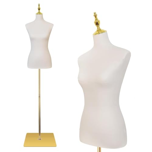 LIODUX Adjustable Dress Form Mannequin Female Mannequin Torso Dress Form Clothing Display Mannequin Body Stand - Pinnable Torso Display for Clothing Jewelry and Sewing (Body Woman)