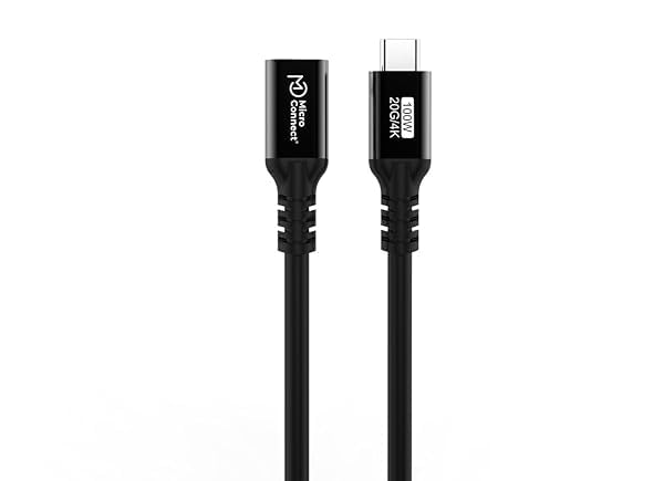 Kabel USB-C na USB-C kątowy 3 m, USB 3.2 Gen 2 x 2 20 Gb/s, Power Delivery 100 W, wideo 4K przy 60 Hz, czarny