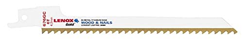 Lenox Gold 676Grc Wood Reciprocating Saw Blades, Titanium Nitride Coated, 6-Inch, 6 Tpi, 5-Pack (21063676Grc) #TOP11