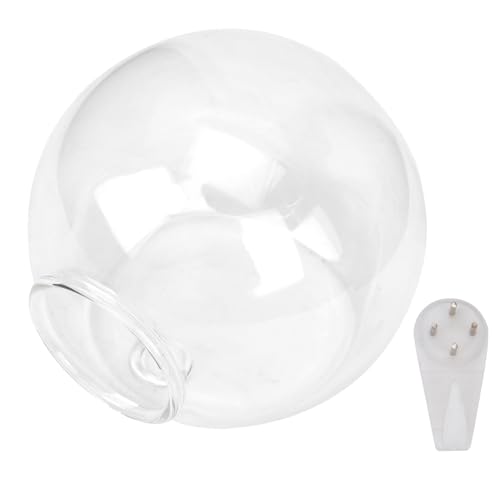 SEWACC Jarrón Colgante De Flores De Vidrio Transparente 11,5x12 Cm para Decoración Interior y Exterior, Contenedor Hidropónico para Plantas y Musgo, Adorno Creativo para Hogar y Oficina