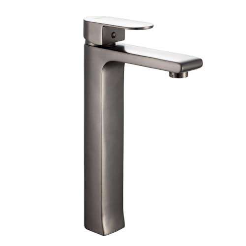 INEX EUROPA Grifo lavabo Negro Titanio 99002i XL con altura XL 10 años de garantia ahorro de agua con alta presion graduable.