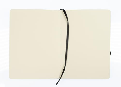 Image of Kangaro Art Sketchbook A5 Black PU Hard Cover 80 Sheets 140 g Cream Paper