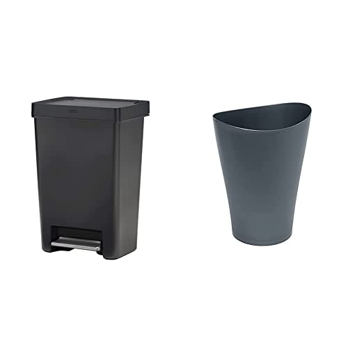 Rubbermaidrubbermaid Premier Series Ii Step-On Trash Can, 13 Gallon, Charcoal & Spa Works Vanity Wastebasket, Home/Bathroom/Office Use, Small 2.25 Gallon, Plastic #TOP3