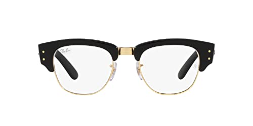 Image of Ray-Ban Unisex RB0316S Mega Clubmaster Square Sunglasses, Black on Gold /Transition Clear to Sapphire, 53 mm