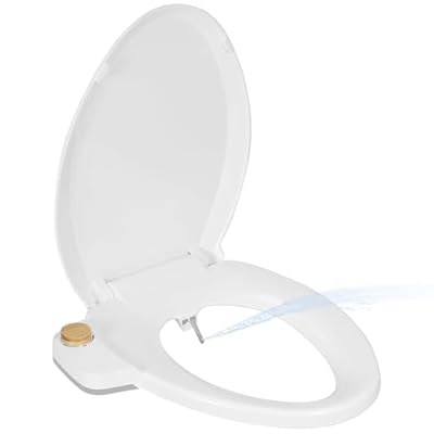 DEANIC Bidet Toilet Seat Elongated Non Electric Bidets for Existing Toilets?Self Cleaning Bidet with Feminine Wash & Clear Rear, White