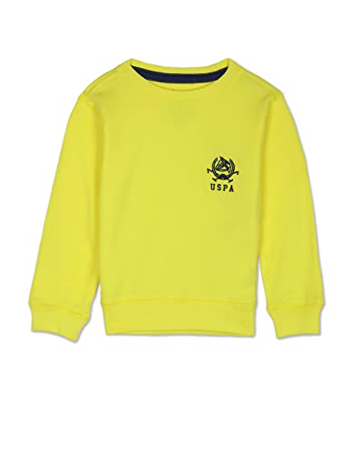 Image of U.S. POLO ASSN. Boys Black Crew Neck Logo Solid Cotton Sweatshirt